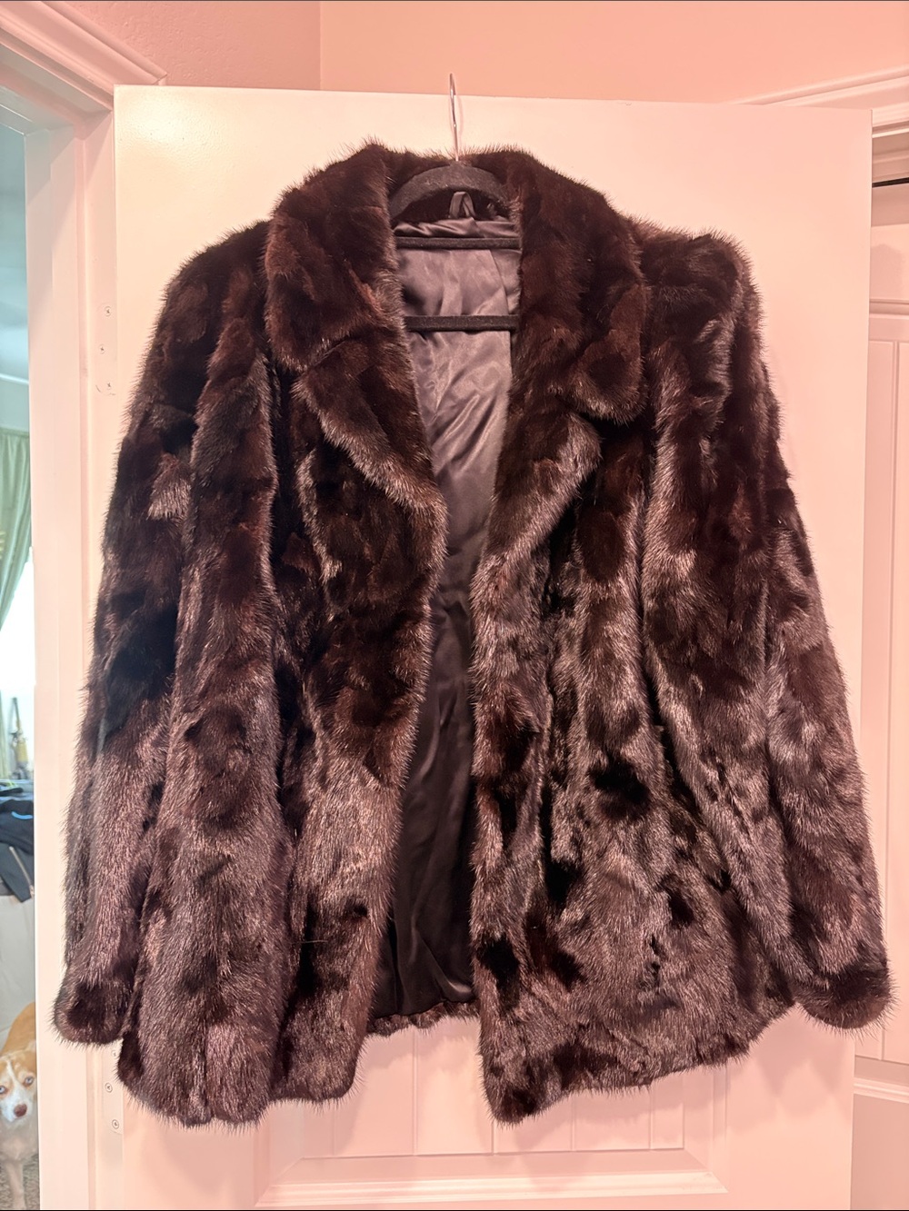 Women's Dark Brown Faux Fur Coat - Elegant Winter Jacket